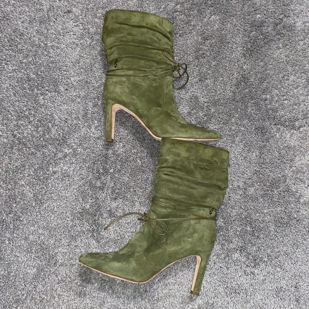 Green Suede Booties - image 4